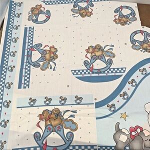 Vintage Daisy Kingdom By Laurie 1991 Rocking Horse Teddy Bear Fabric Appliqués